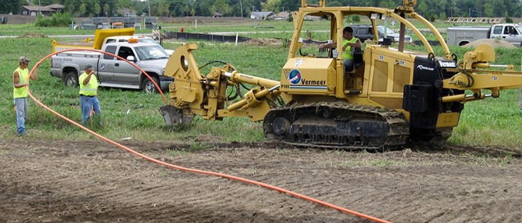 plowing fiber optic cable
